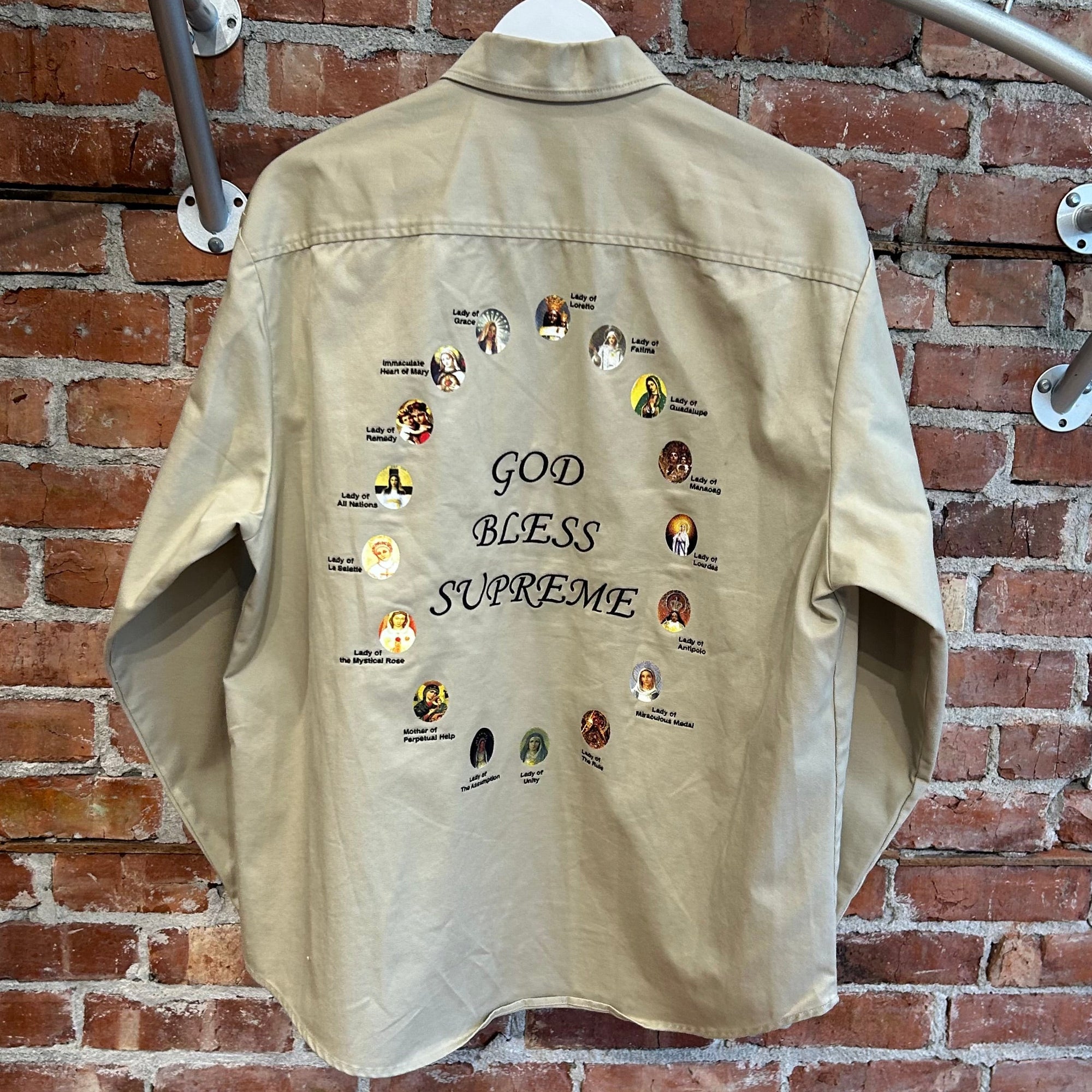 SUPREME SS24 GOD BLESS WORK SHIRT ‘TAN’