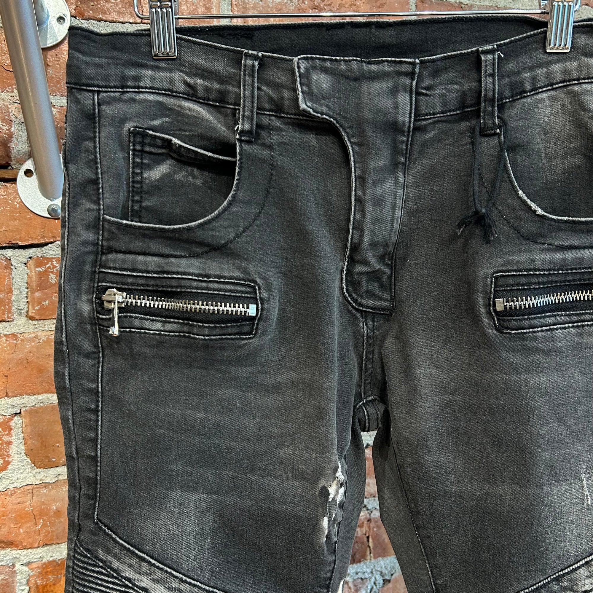 BALMAIN BIKER DENIM ‘GREY’