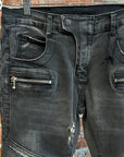 BALMAIN BIKER DENIM ‘GREY’
