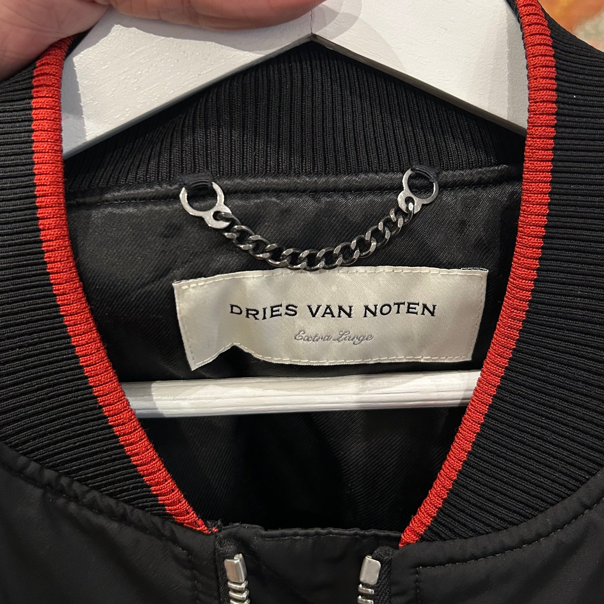DRIES VAN NOTEN SS23 VELLOW BACK ZIP BOMBER ‘BLACK’