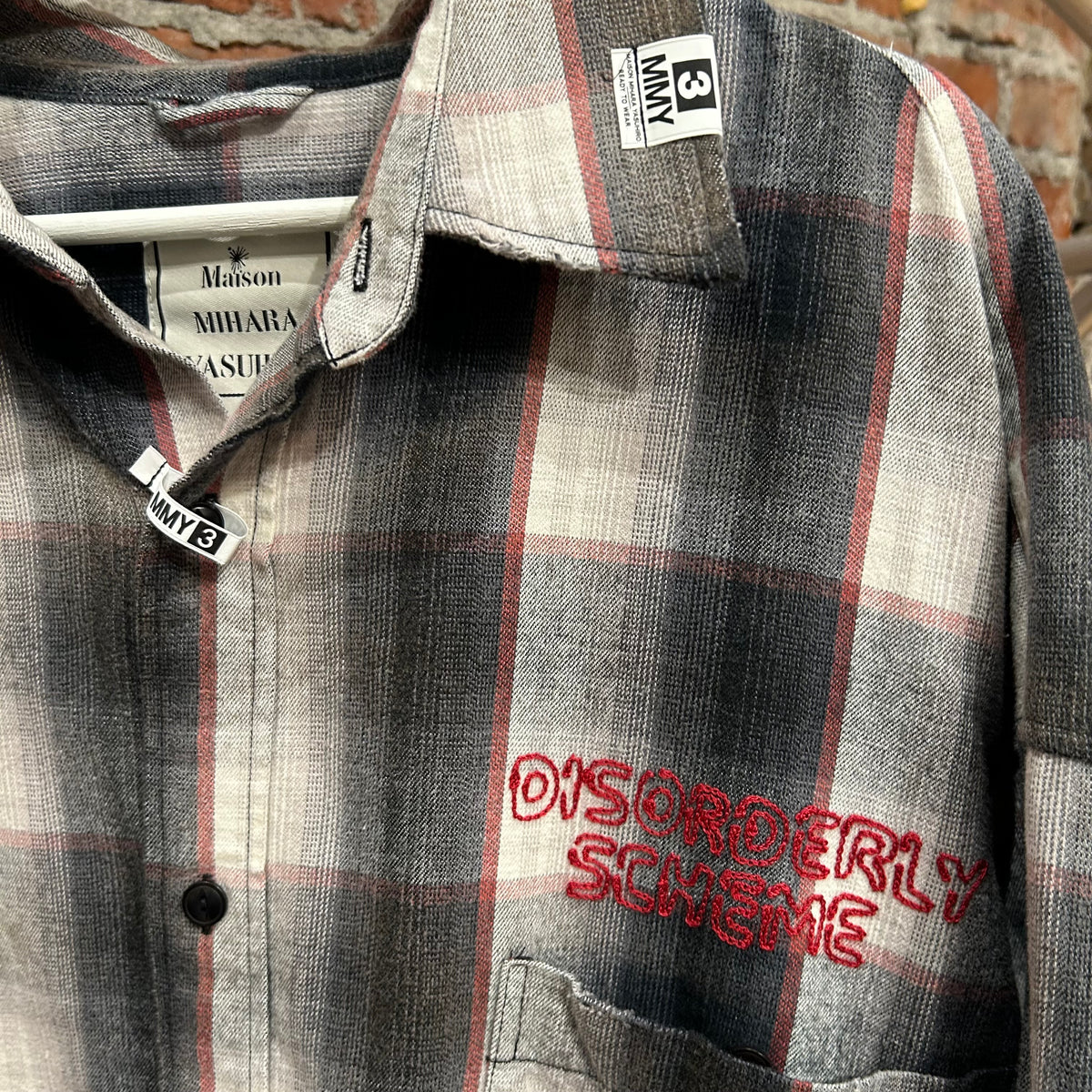 MIHARA YASUHIRO OVERSIZED DISTRESSED FLANNEL ‘MULTI’