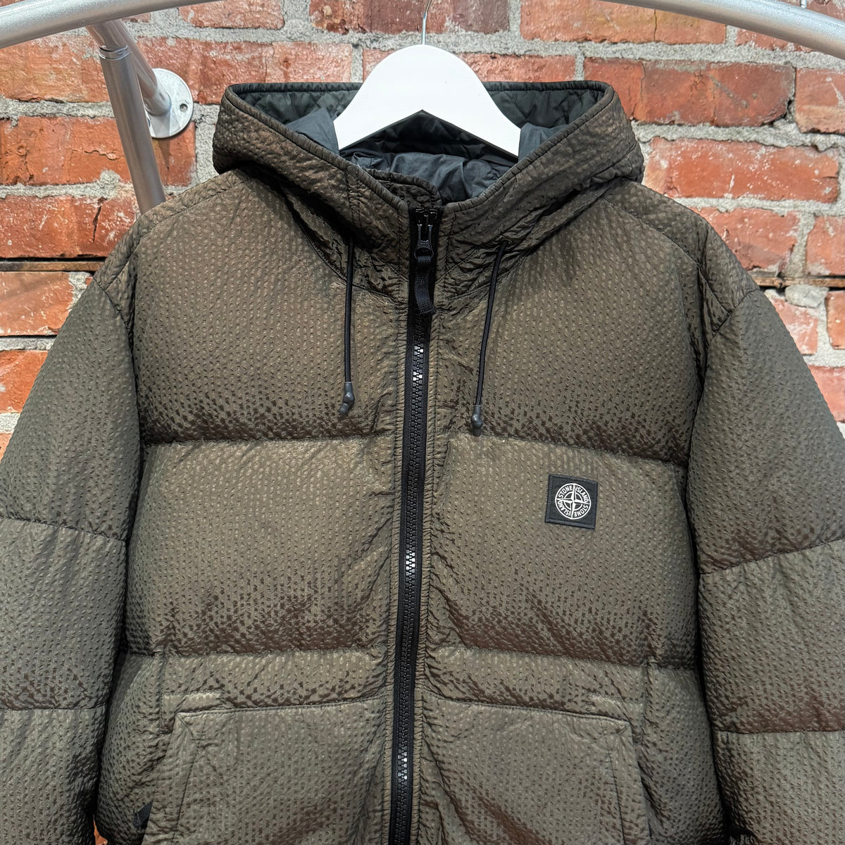 STONE ISLAND FW20 POLY-COLOUR NYON METAL FRAME DOWN JACKET ‘OLIVE’