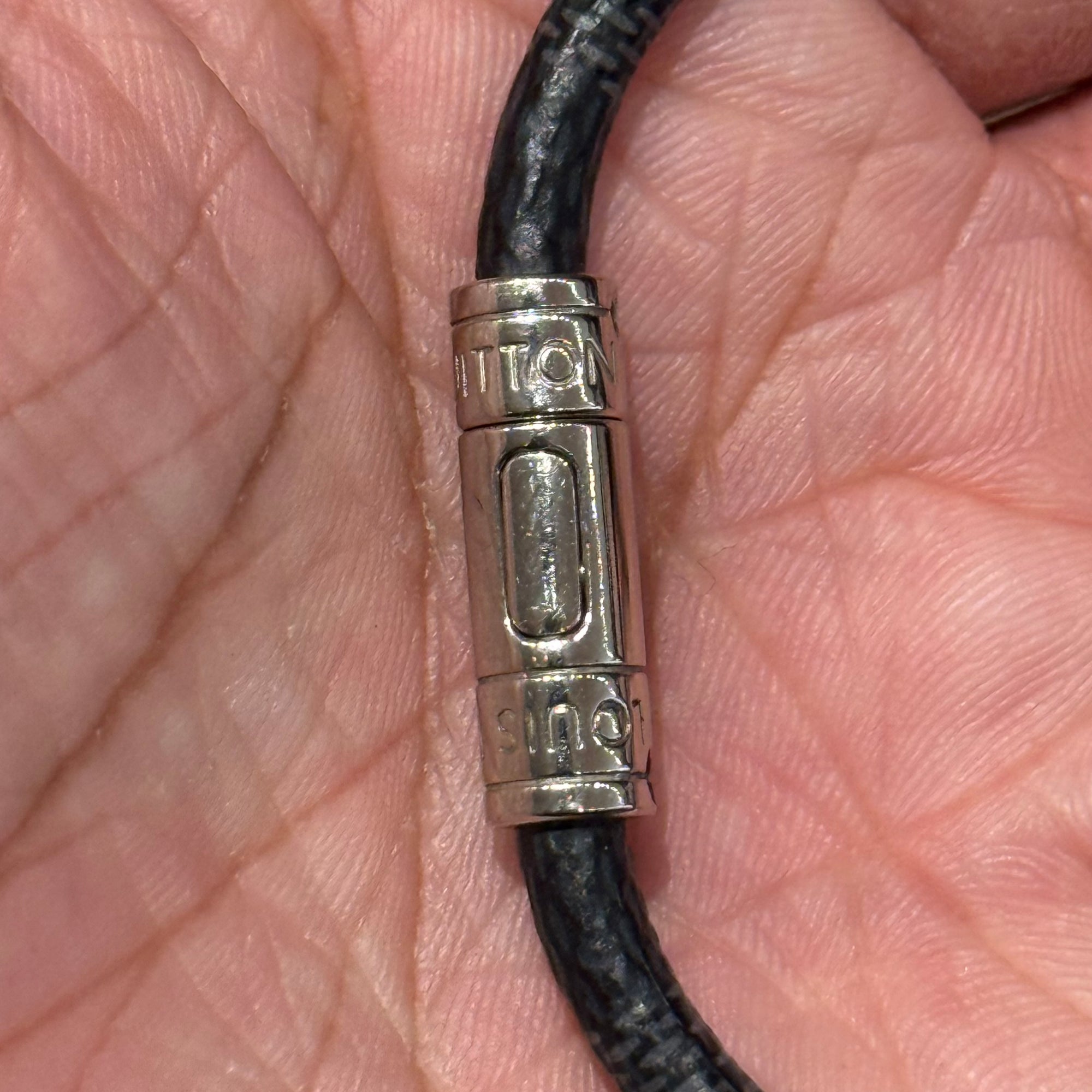 LOUIS VUITTON DAMIER LEATHER KEEP IT BRACELET ‘BLACK’