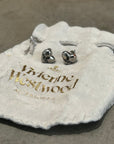 VIVIENNE WESTWOOD HEART STUD EARRINGS ‘SILVER’