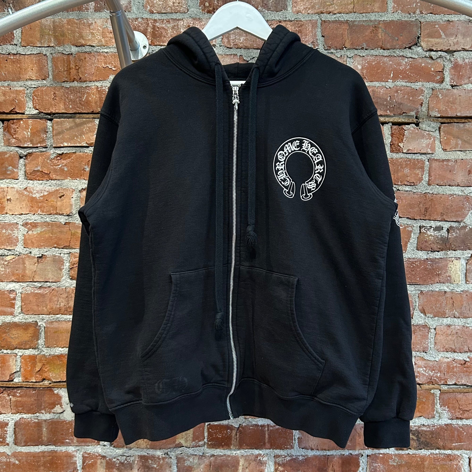 CHROME HEARTS THERMAL HORSESHOE 3-ICON ZIP HOODIE ‘BLACK’