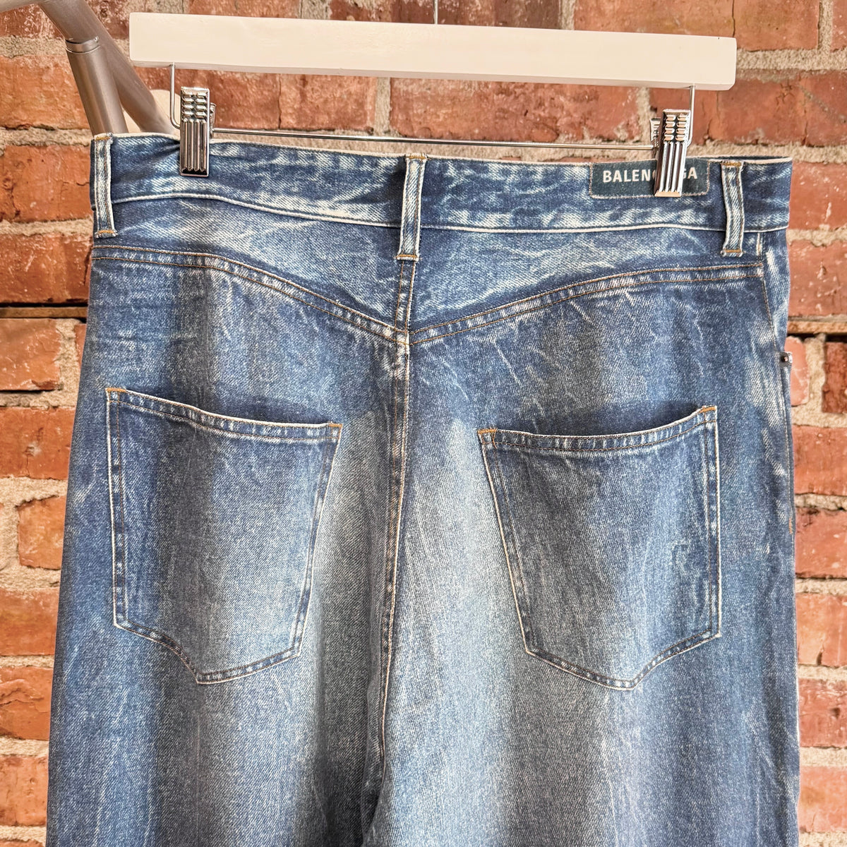 BALENCIAGA SS20 TROMPE L'OEIL DENIM PRINT SWEATPANTS ‘BLUE’
