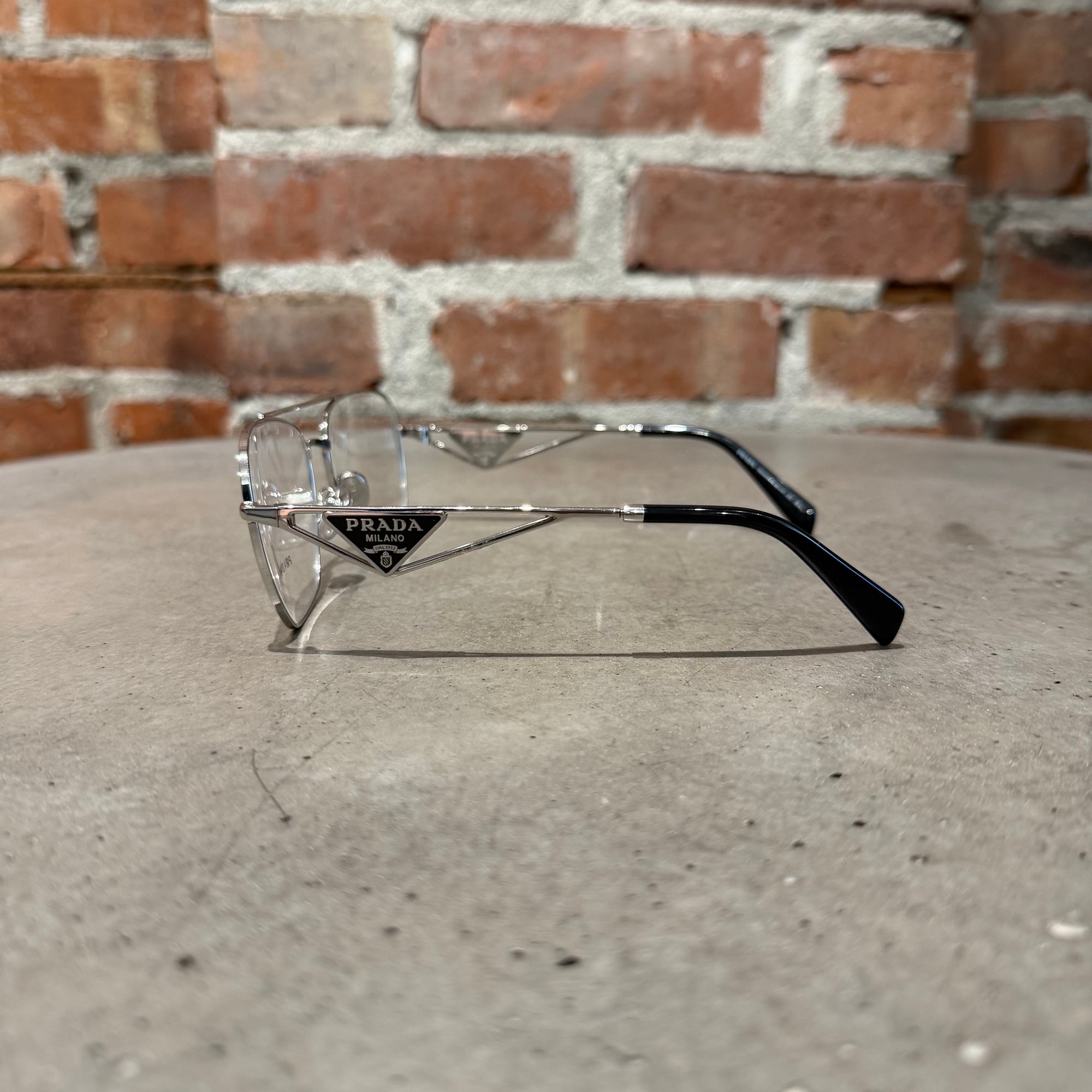 PRADA TRIANGLE BADGE GLASSES 'SILVER/BLACK'