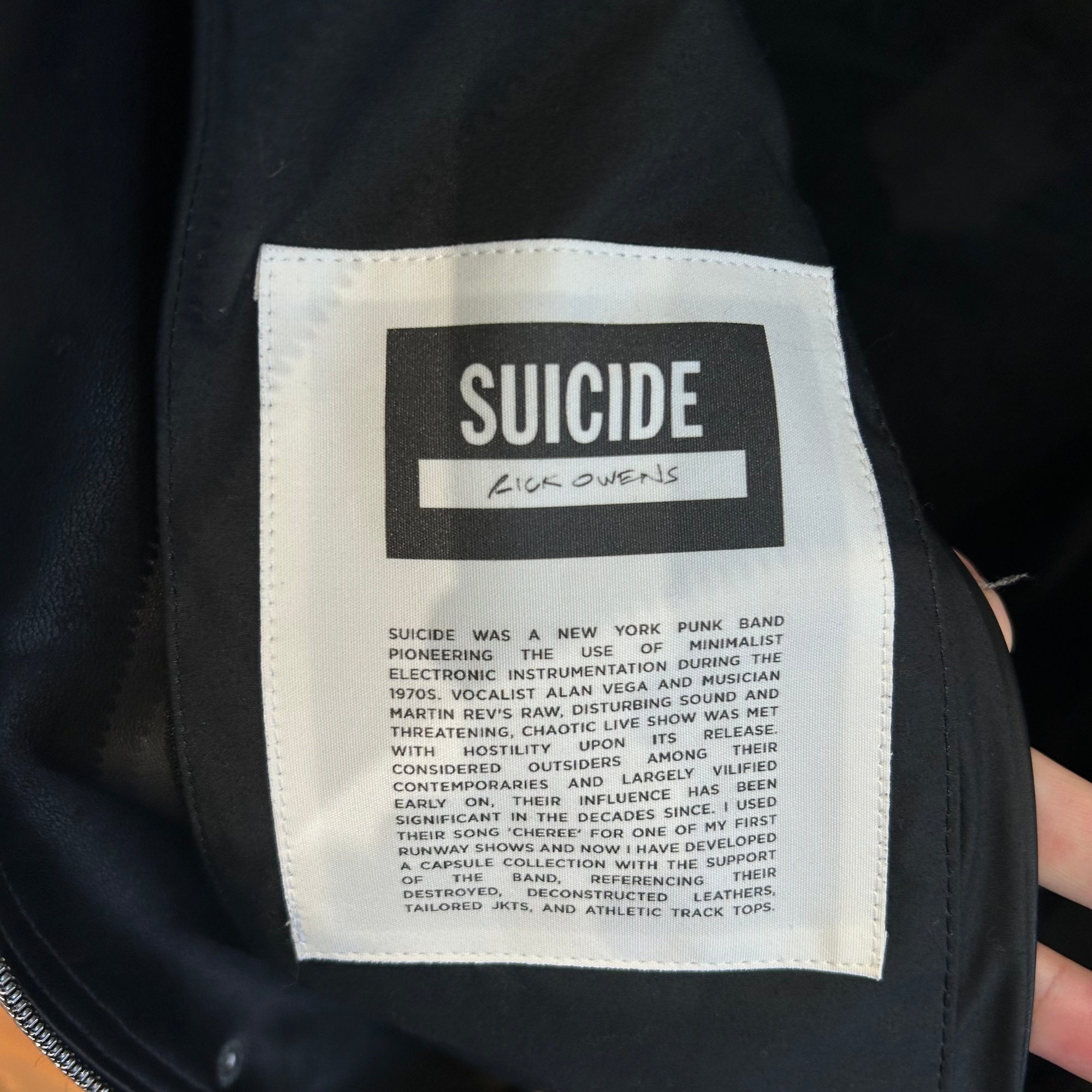 RICK OWENS X SUIC*DE SS26 TEMPLE VEGA LEATHER JACKET ‘BLACK’