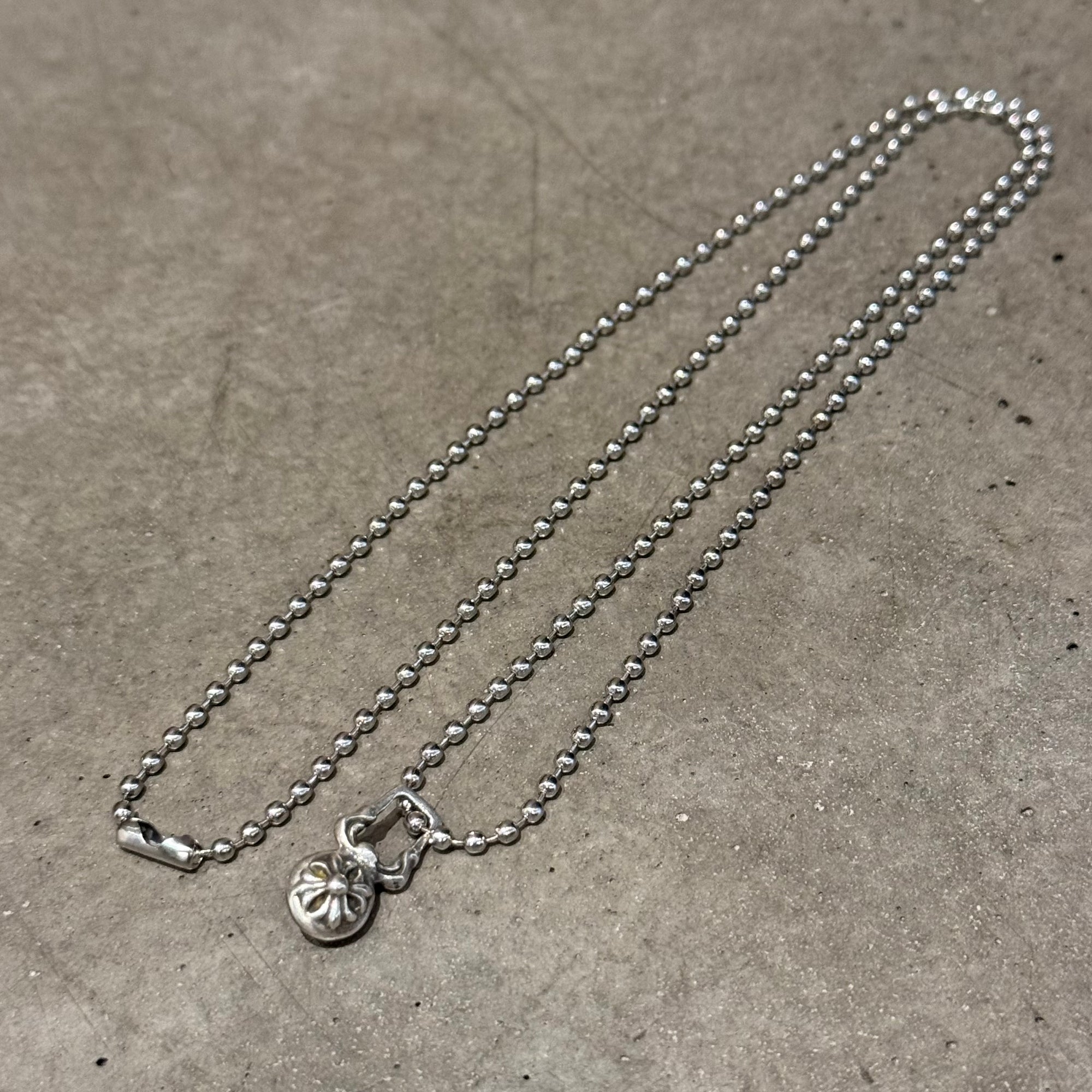 CHROME HEARTS CROSS BALL ZIPPER NECKLACE ‘SILVER’