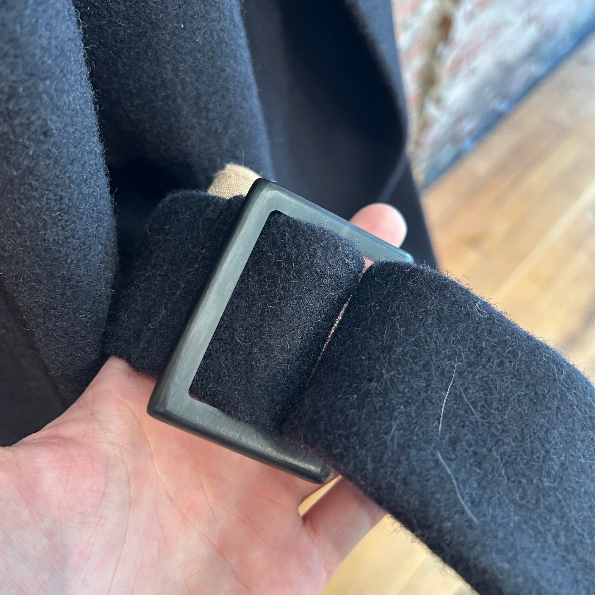 RICK OWENS SS25 VIRGIN WOOL BELTED COAT ‘BLACK’
