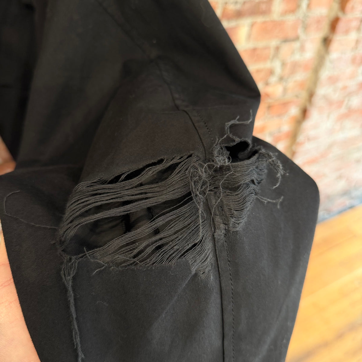 TAKAHIROMIYASHITA THE SOLOIST SS24 DISTRESSED DOG EAR HARRINGTON JACKET ‘BLACK’