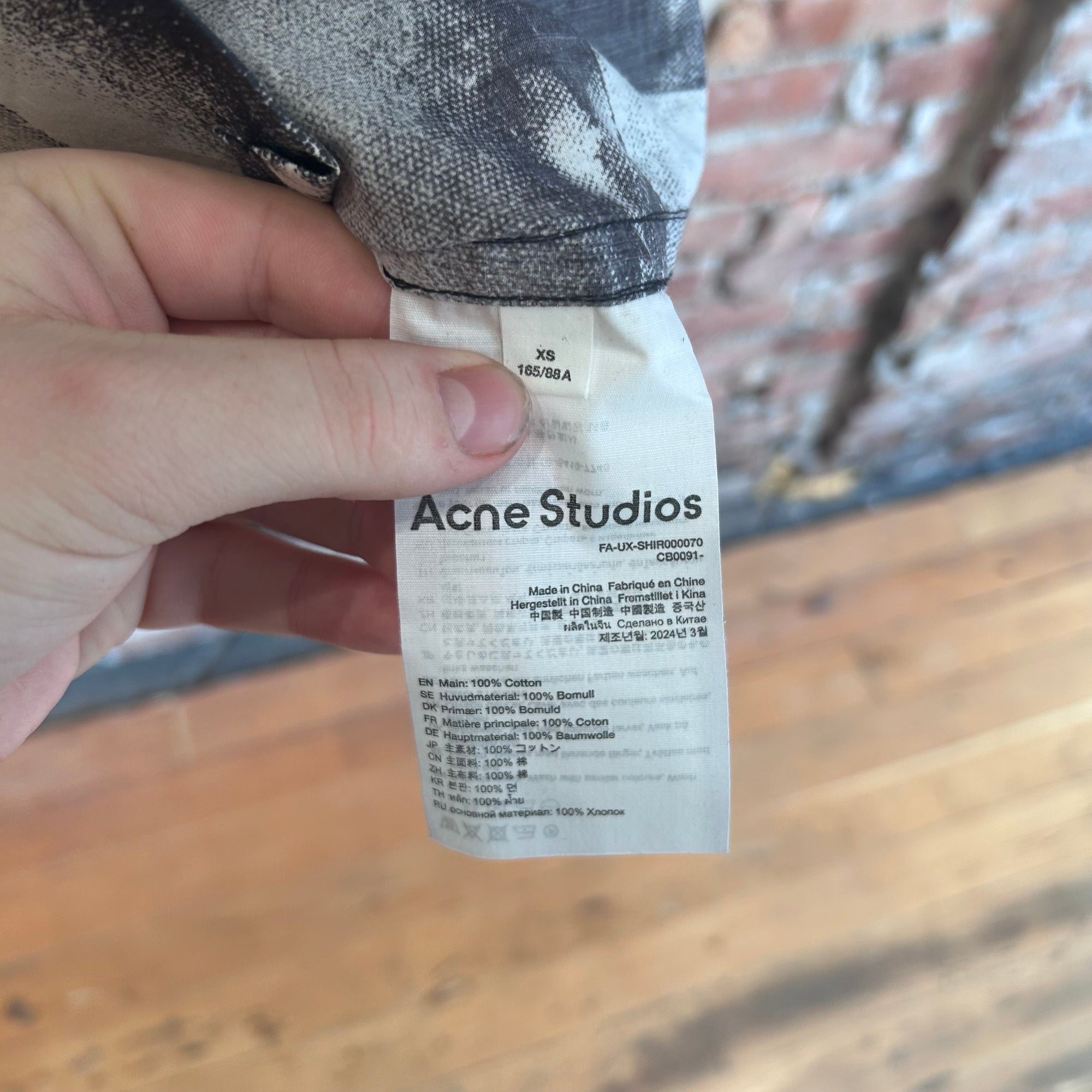 ACNE STUDIOS FACE SPRAY PRINT SHIRT ‘BLACK/GRAY’