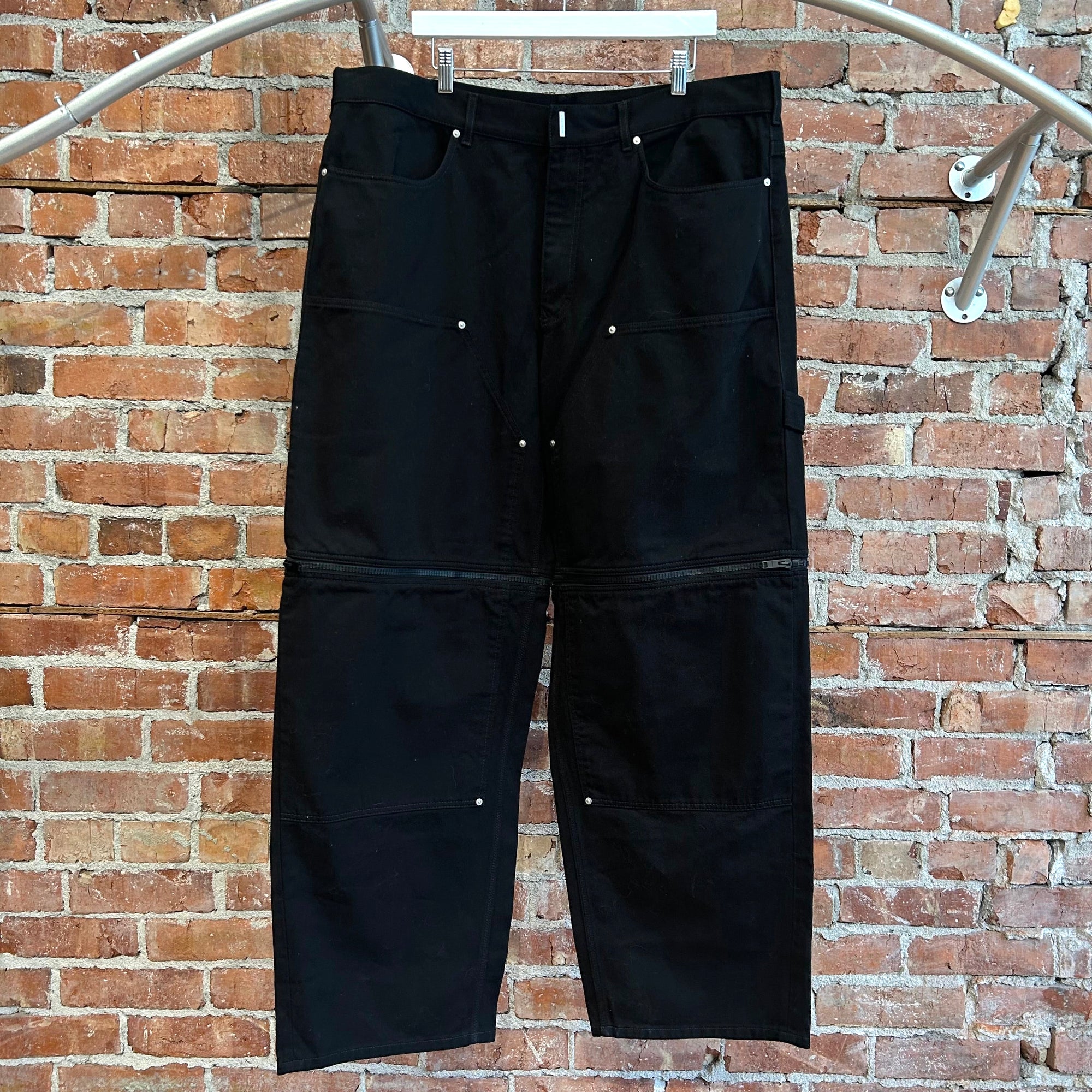 GIVENCHY SS25 CONVERTIBLE DOUBLE KNEE PANTS ‘BLACK’