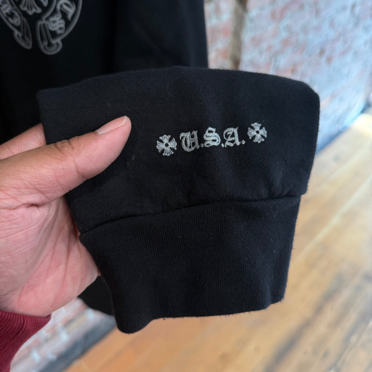 CHROME HEARTS ONLINE EXCLUSIVE SILVER GLITTER LOGO HOODIE ‘BLACK/SILVER’