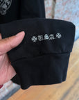 CHROME HEARTS ONLINE EXCLUSIVE SILVER GLITTER LOGO HOODIE ‘BLACK/SILVER’