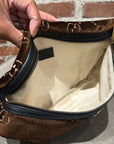 GUCCI GG PATTERN OPHIDIA ZIP WAIST BAG ‘BROWN’