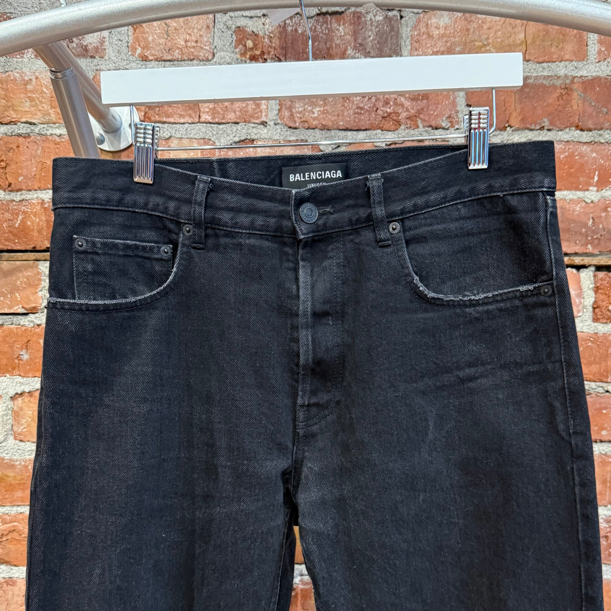 BALENCIAGA SS22 STRAIGHT LEG DISTRESSED DENIM ‘BLACK’