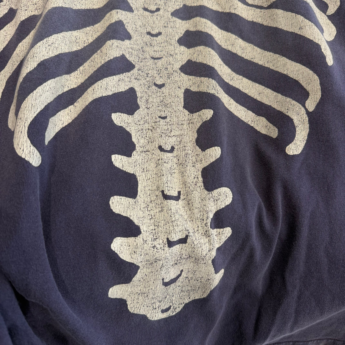KAPITAL KOUNTRY OVERSIZED 2-TONE BONES TEE ‘BLACK/PURPLE’