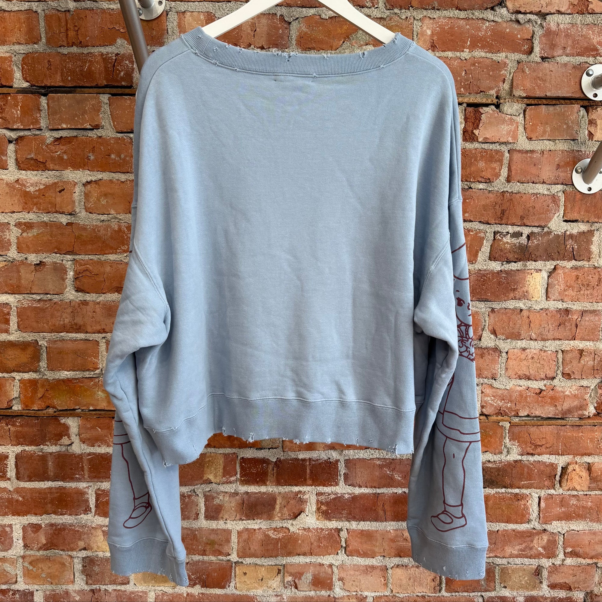 UNDERCOVER AW17 "BRAINWASHED GENERATION" H.C.S. CROPPED CREWNECK ‘BLUE’