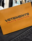 VETEMENTS SS19 RHINESTONE EMBELLISHED STRAIGHT DENIM  ‘BLACK’
