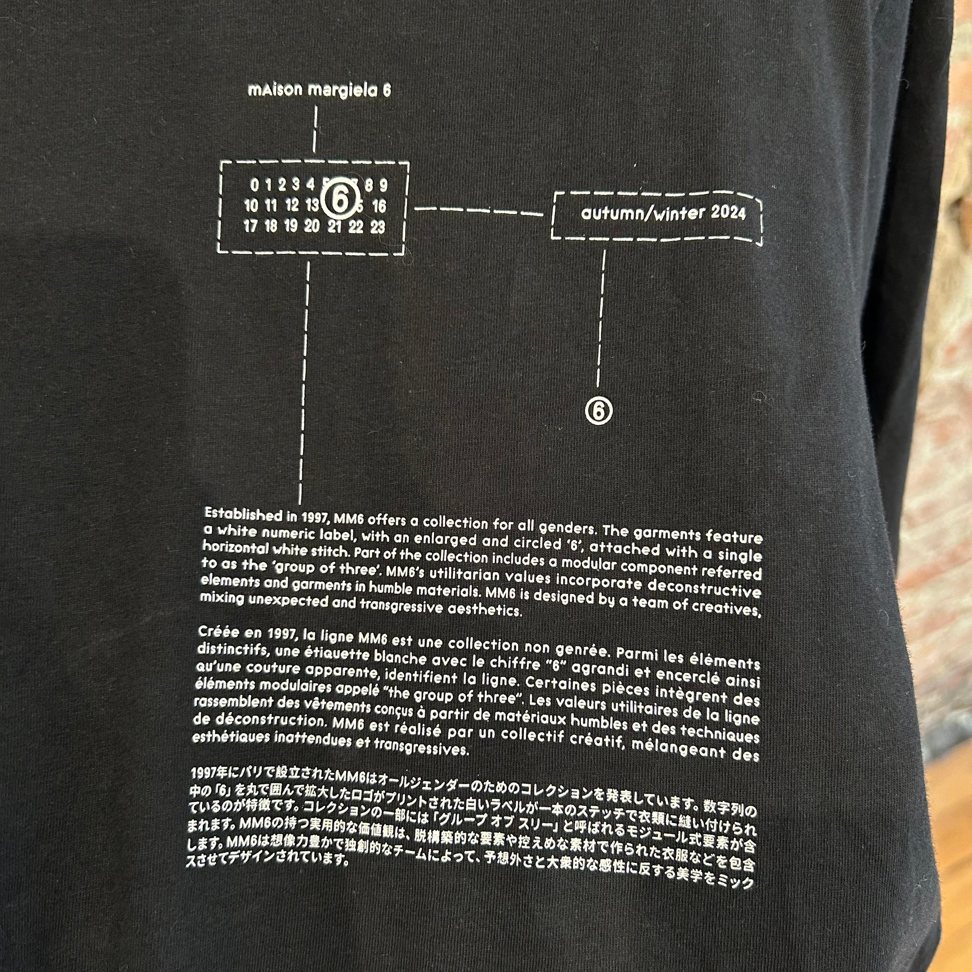 MAISON MARGIELA FW24 NUMBERS MOTIF TEE ‘BLACK’