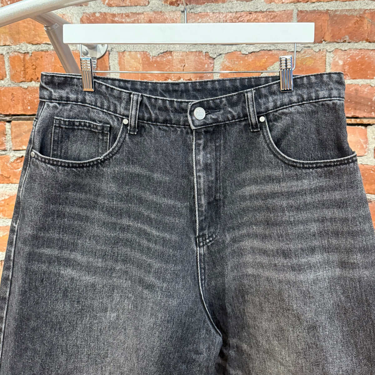 BASKETCASE WIDE BAGGY DENIM SHORTS ‘BLACK’