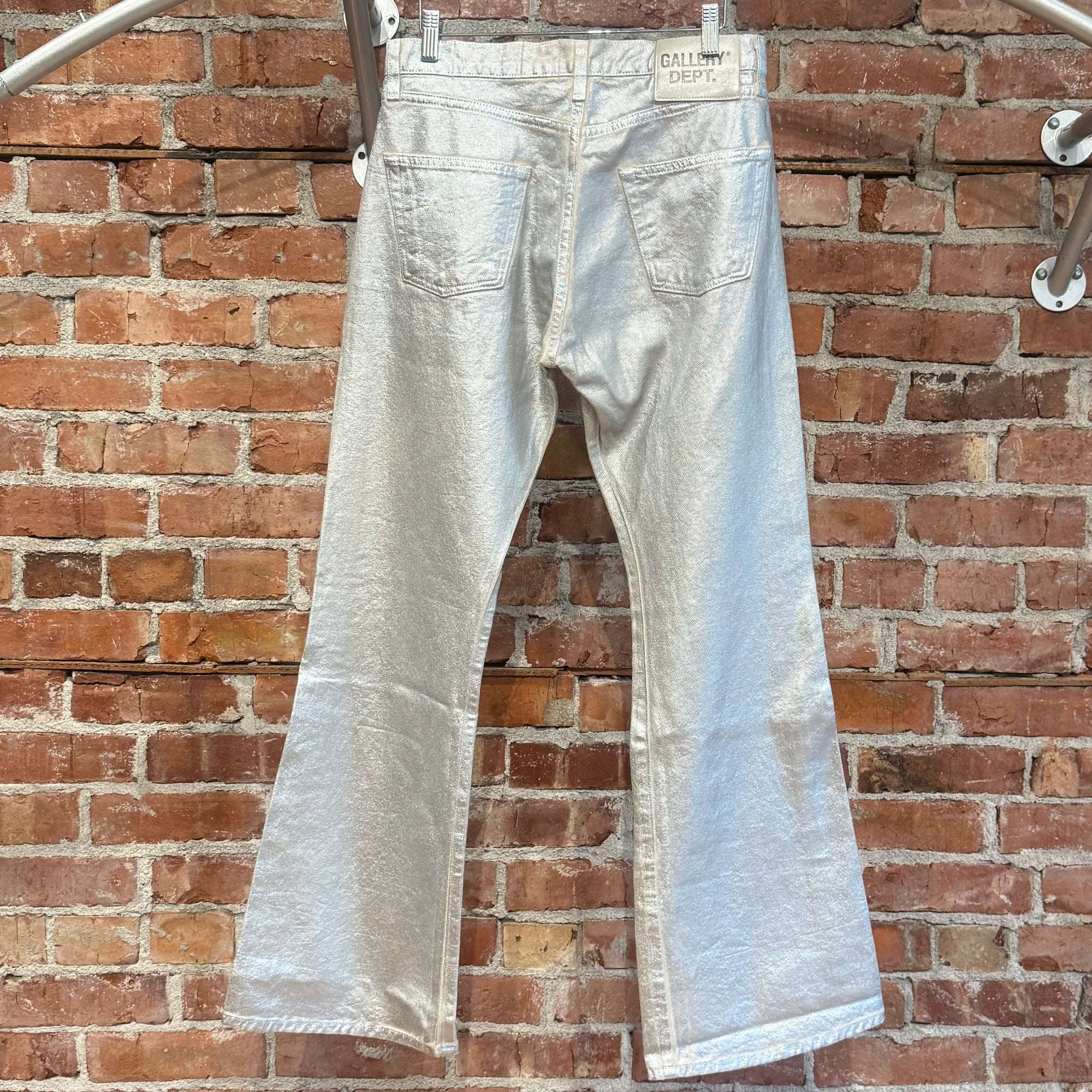 GALLERY DEPT. LOGAN GALACTIC GLITTER FLARED DENIM ‘SILVER’