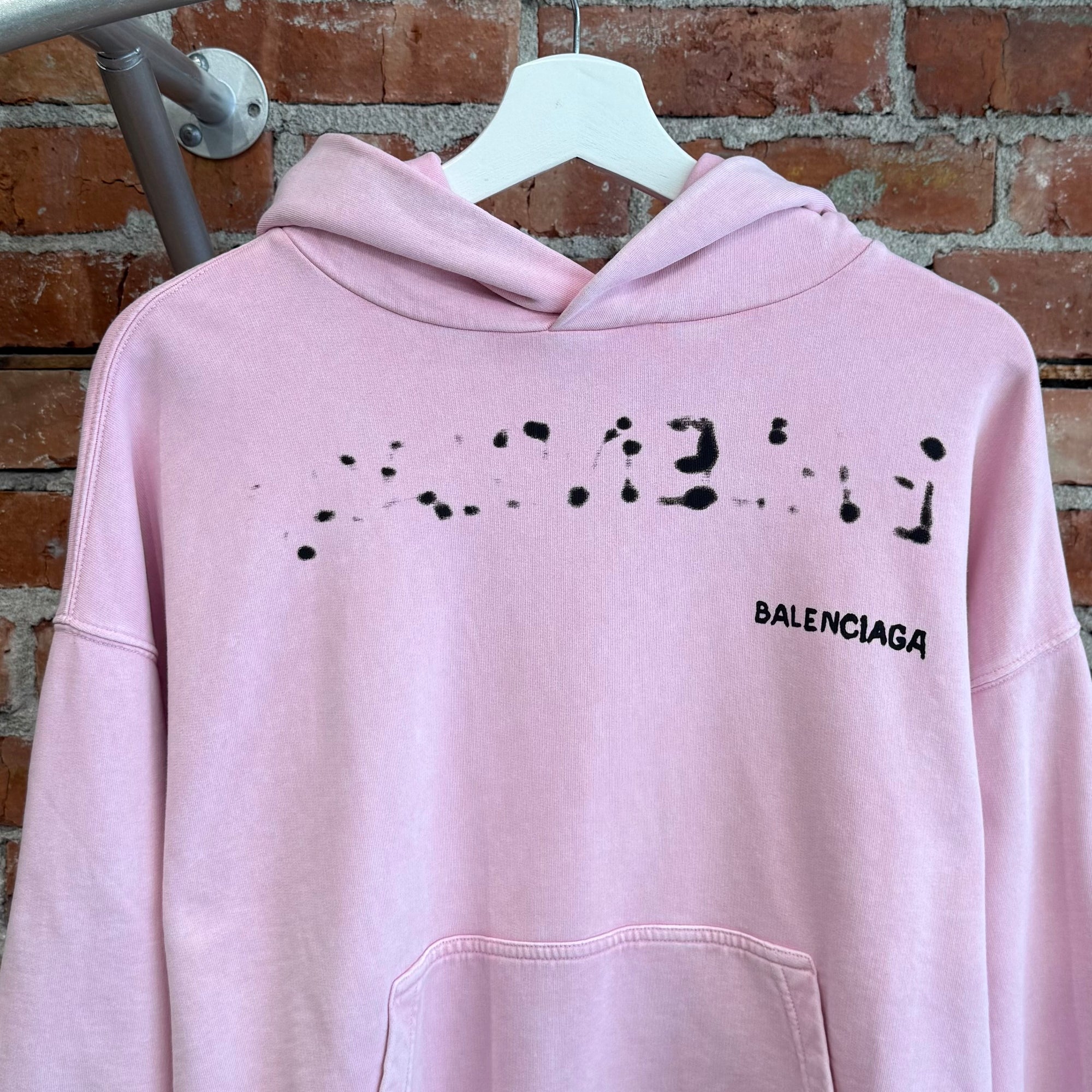 BALENCIAGA SS23 STENCIL LOGO HOODIE ‘PINK’