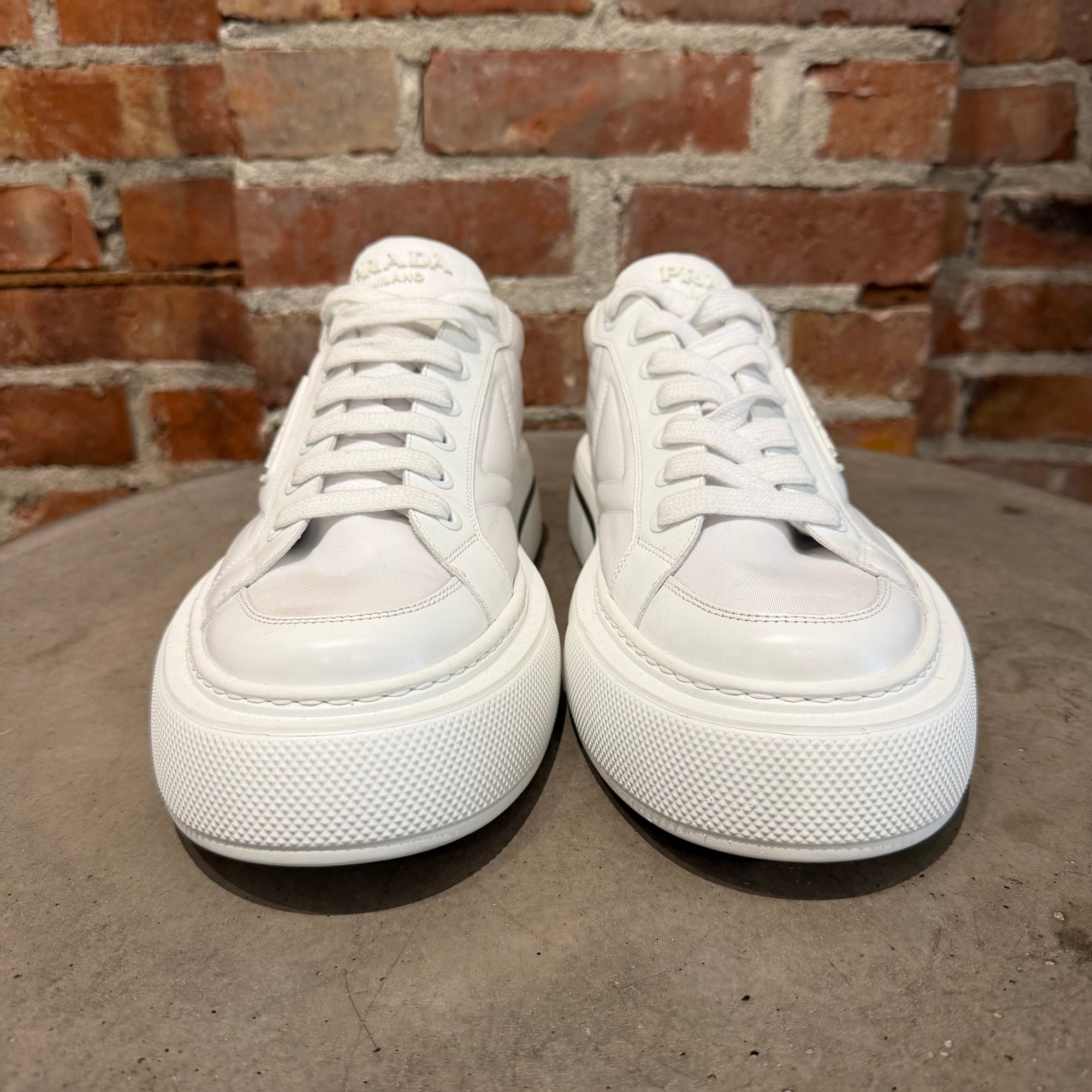 PRADA MACRO RE-NYLON SNEAKERS ‘WHITE’