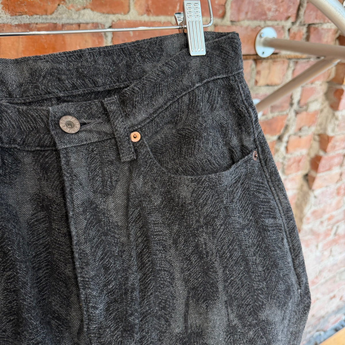 KAPITAL 12OZ 5P FLARED FEATHER PRINT DENIM ‘DARK BLUE’