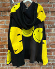 KAPITAL RECONSTRUCTED PATCHWORK SMILEY HOODIE ‘BLACK/YELLOW’