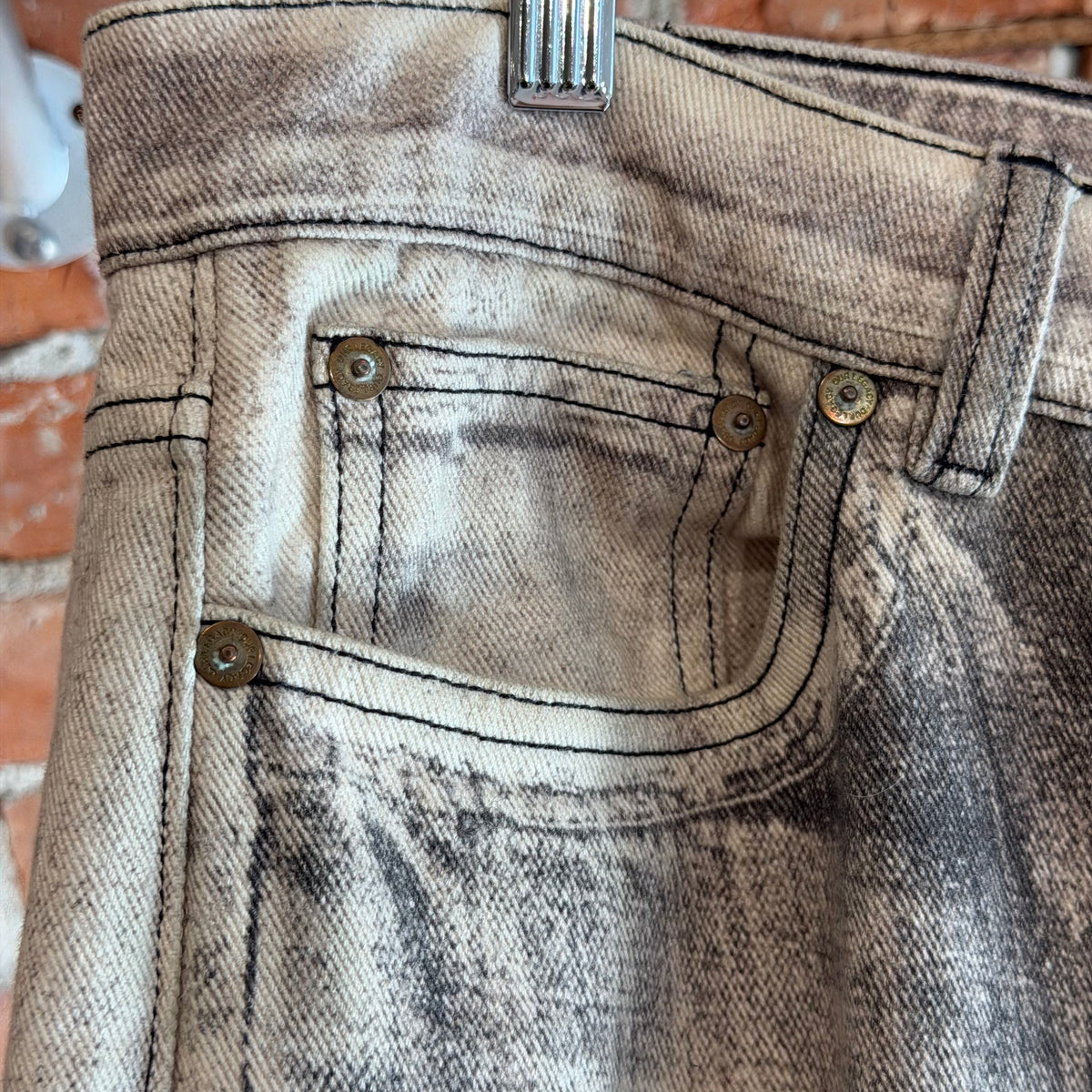 OUR LEGACY TROMPE PRINT THIRD CUT DIGITAL DENIM ‘CREAM/INK’