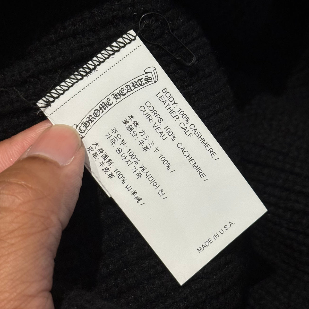 CHROME HEARTS TRIPLE STAR PATCH CASHMERE BEANIE ‘BLACK’