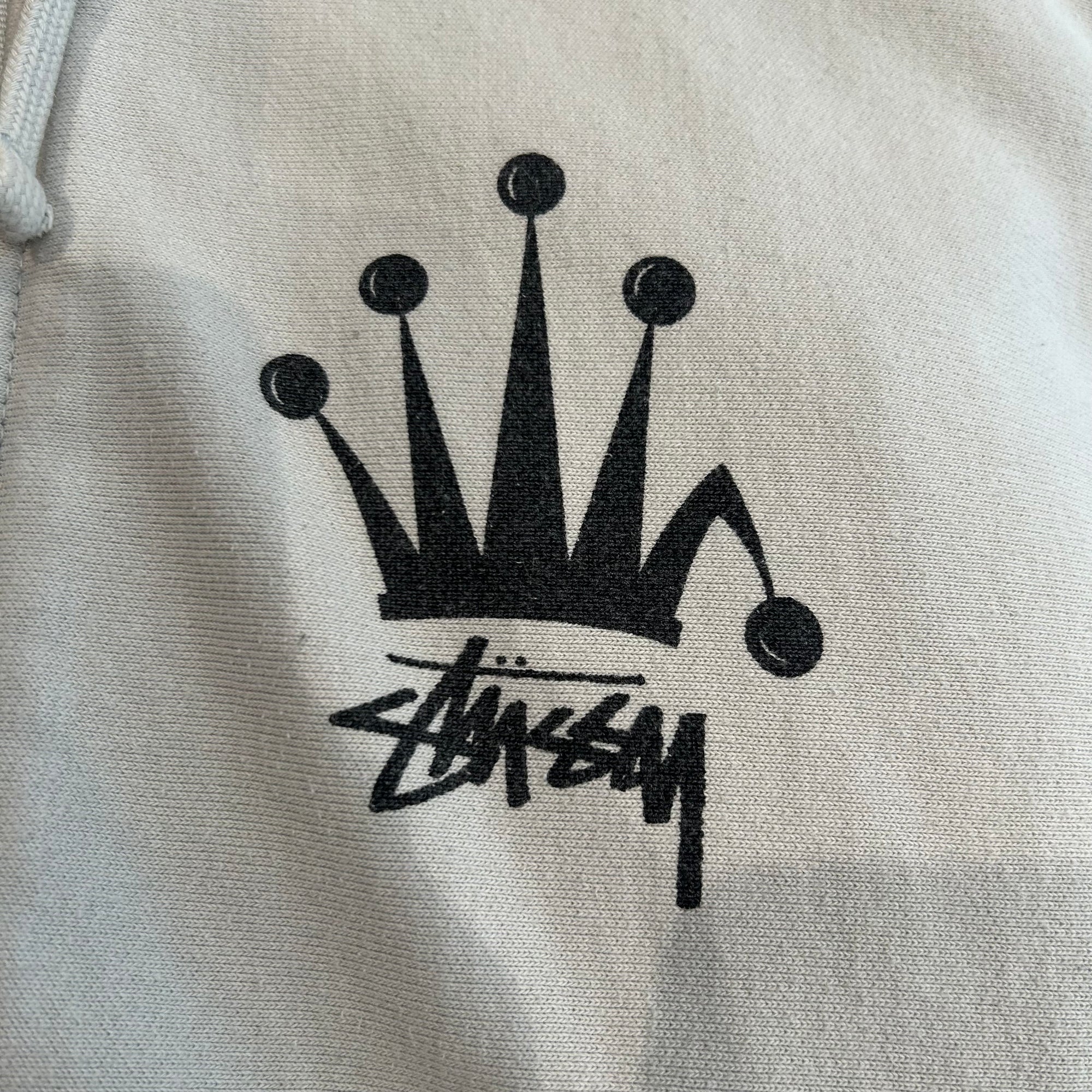 STUSSY CROWN LOGO ZIP HOODIE ‘CLOUD’