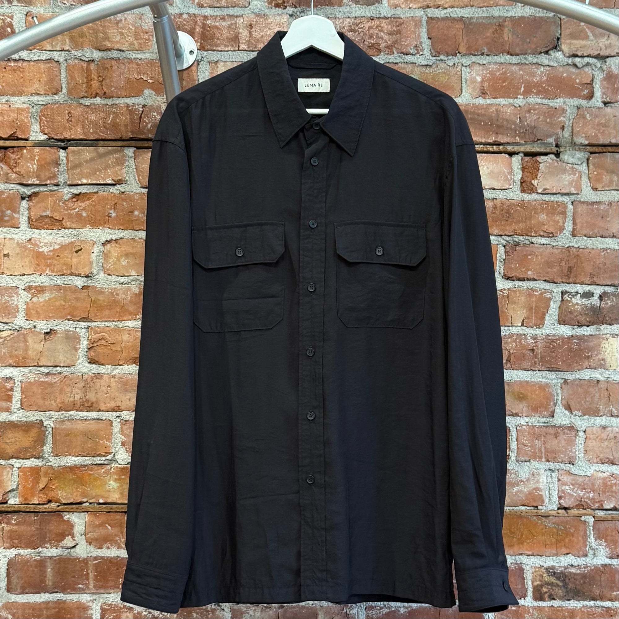 LEMAIRE LINEN RELAXED SHIRT ‘BLACK’
