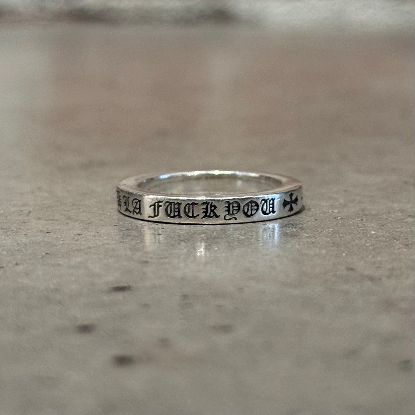 CHROME HEARTS 3MM LA F*CK YOU SPACER RING ‘SILVER’