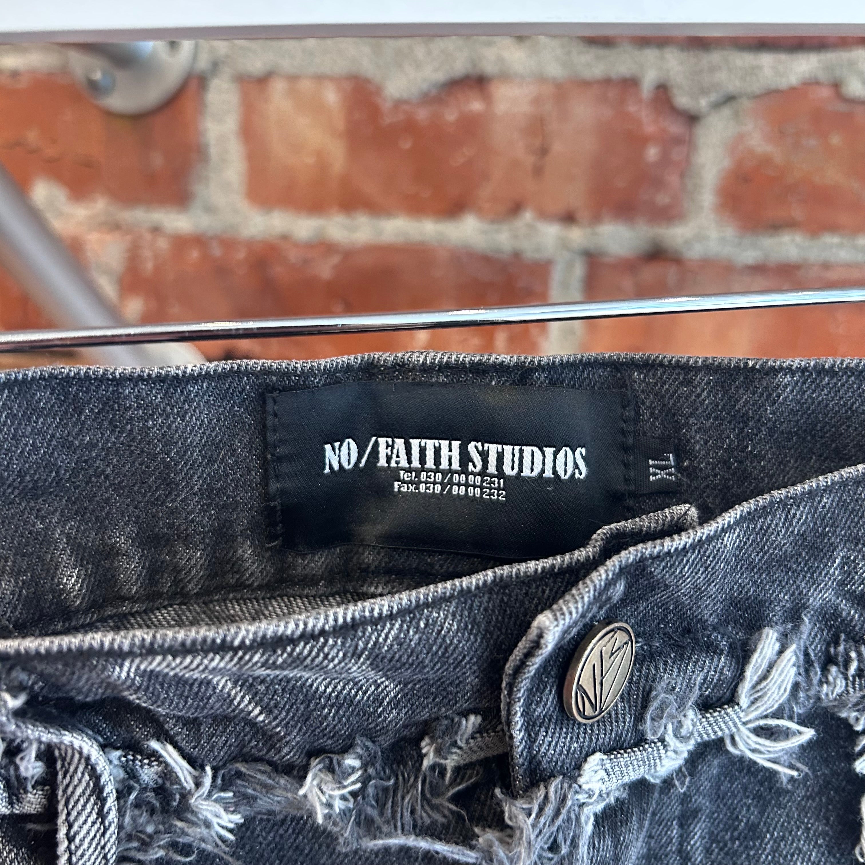 NO/FAITH STUDIOS FLARED DENIM 003 'STONE-WASH GREY' – Sadō Room