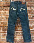 EVISU LOT 2008 THIN GULL STRAIGHT FIT DENIM ‘WASHED INDIGO/IVORY’