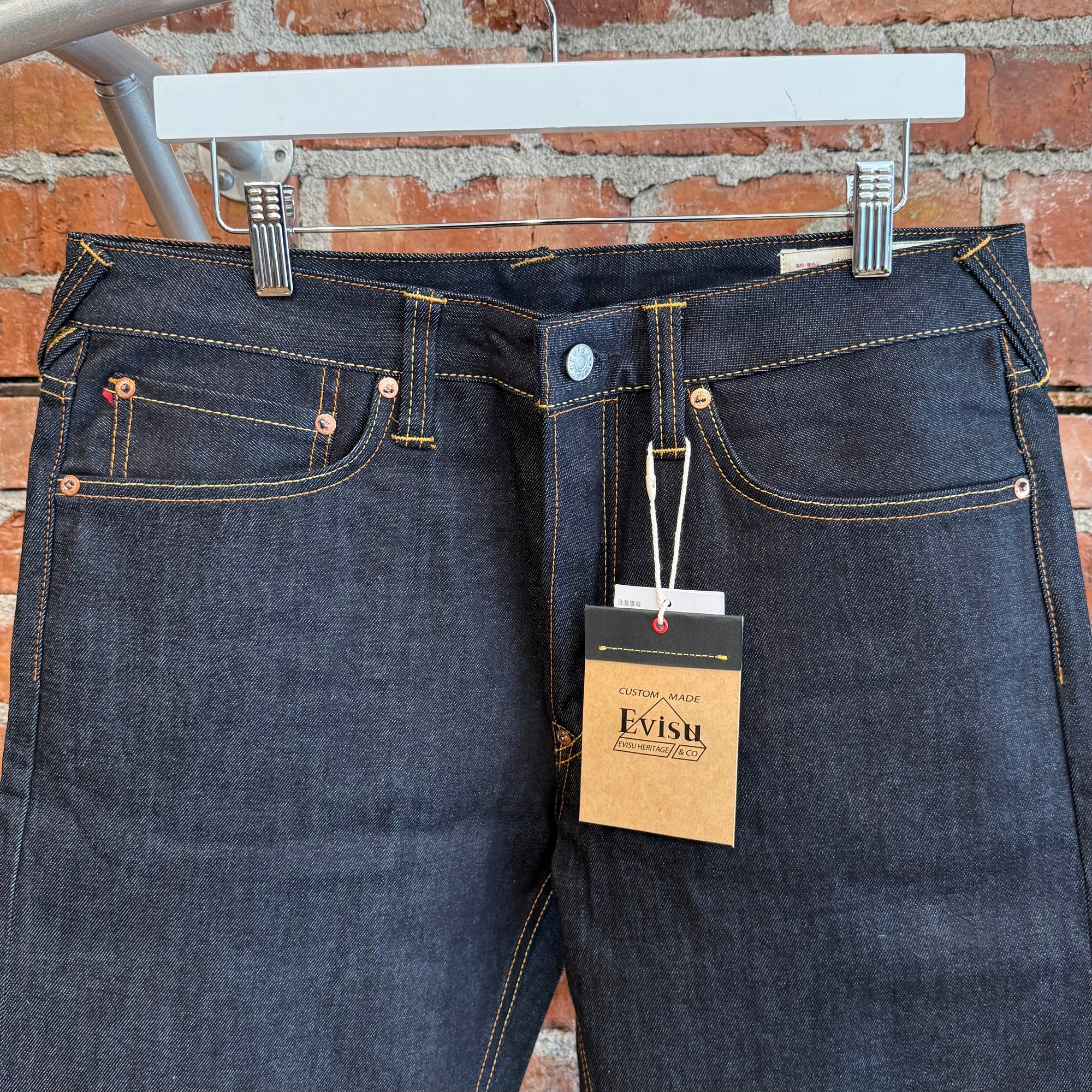 EVISU LOT 2000 DIACOCK PRINT DENIM 'INDIGO/BLACK'