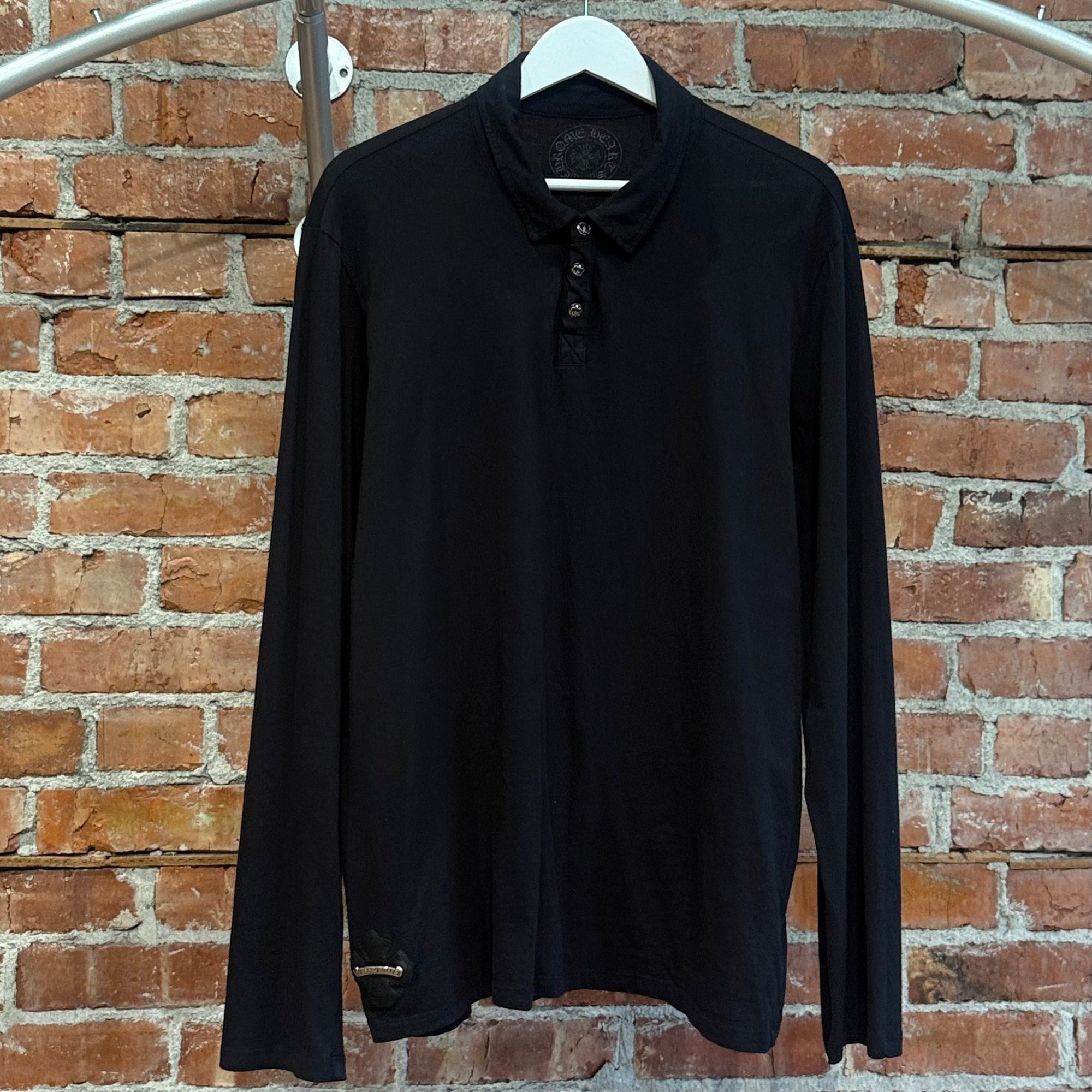 CHROME HEARTS PLUS CROSS POLO LONGSLEEVE ‘BLACK’