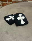 CHROME HEARTS PATENT LEATHER CROSS SWEATBANDS ‘BLACK/WHITE’