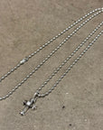 DEAL DESIGN OVERLAP CROSS NECKLACE ‘SILVER’