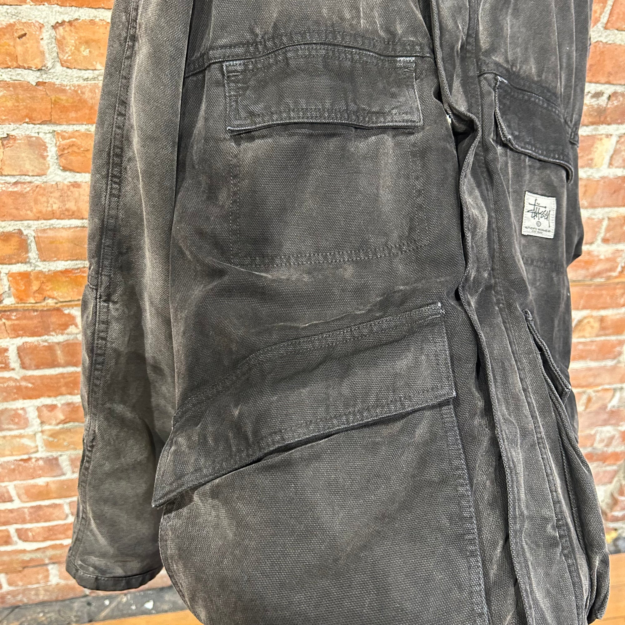 STUSSY WORKWEAR MULTI POCKET JACKET ‘WASHED BLACK’