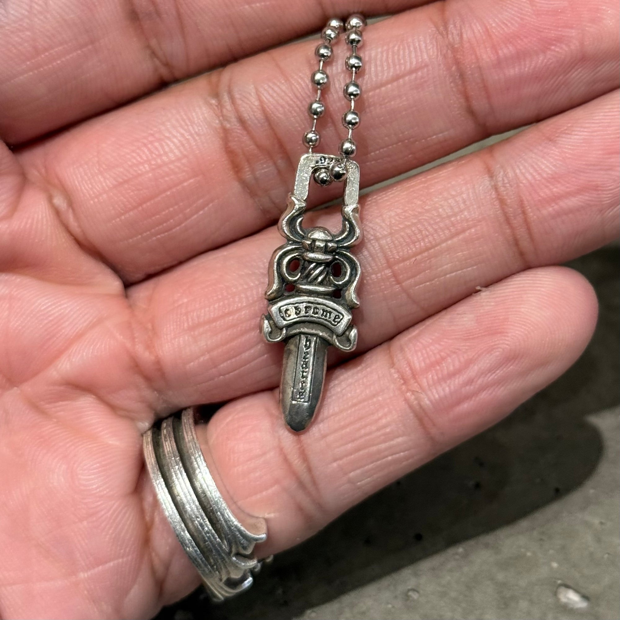 CHROME HEARTS ZIPPER DAGGER NECKLACE 'SILVER'