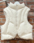 HYEIN SEO REVERSIBLE PADDED PUFFER VEST ‘CREAM’