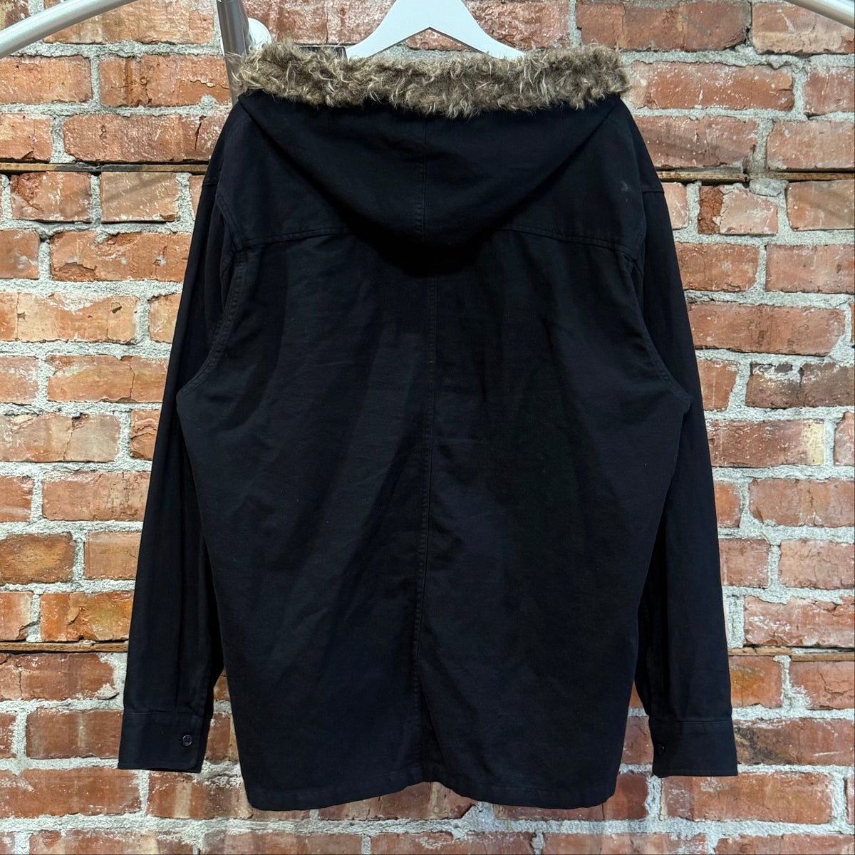 SUPREME FW24 FUR HOODED FLANNEL ‘BLACK’