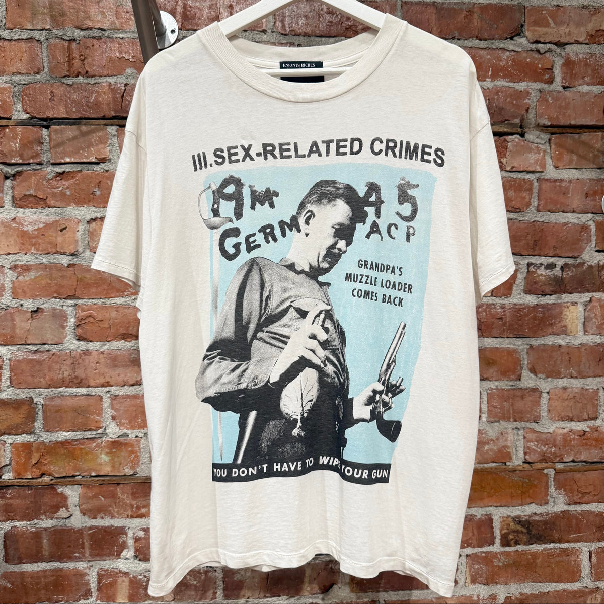ENFANTS RICHES DEPRIMES FW25 SEX RELATED CRIMES TEE ‘WHITE’