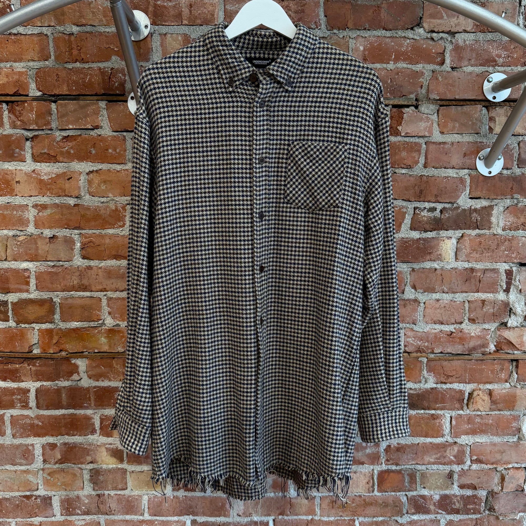 UNDERCOVER SS18 HOUNDSTOOTH DISTRESSED FLANNEL ‘MULTI’