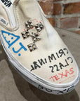 PALY HOLLYWOOD 1 OF 1 HAND PAINTED VANS SLIP ONS ‘WHITE’