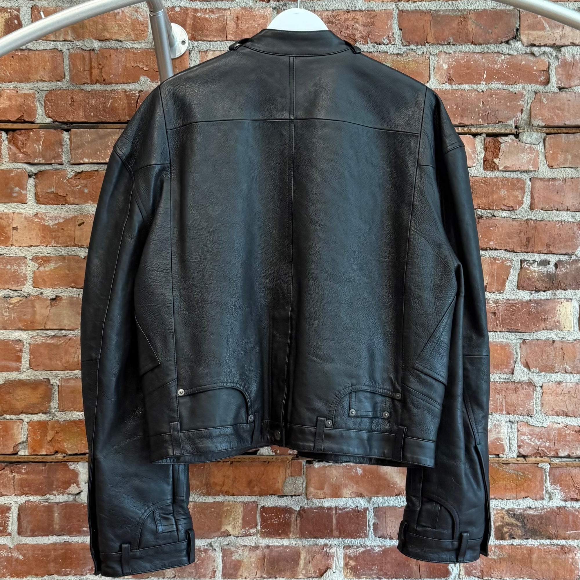 BALENCIAGA FW23 RUNWAY DECONSTRUCTED LEATHER JACKET ‘BLACK’